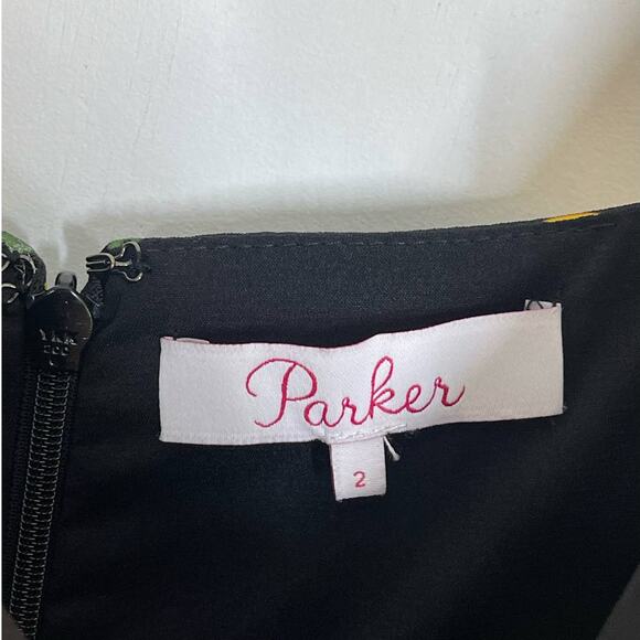 Parker Lemon Print Ruched Mini Dress Size 2 Yellow Summer Bright Preppy - Picture 8 of 9